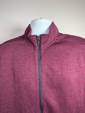 Men's Zip-Up Golf Vest Jacket in Heathered Red